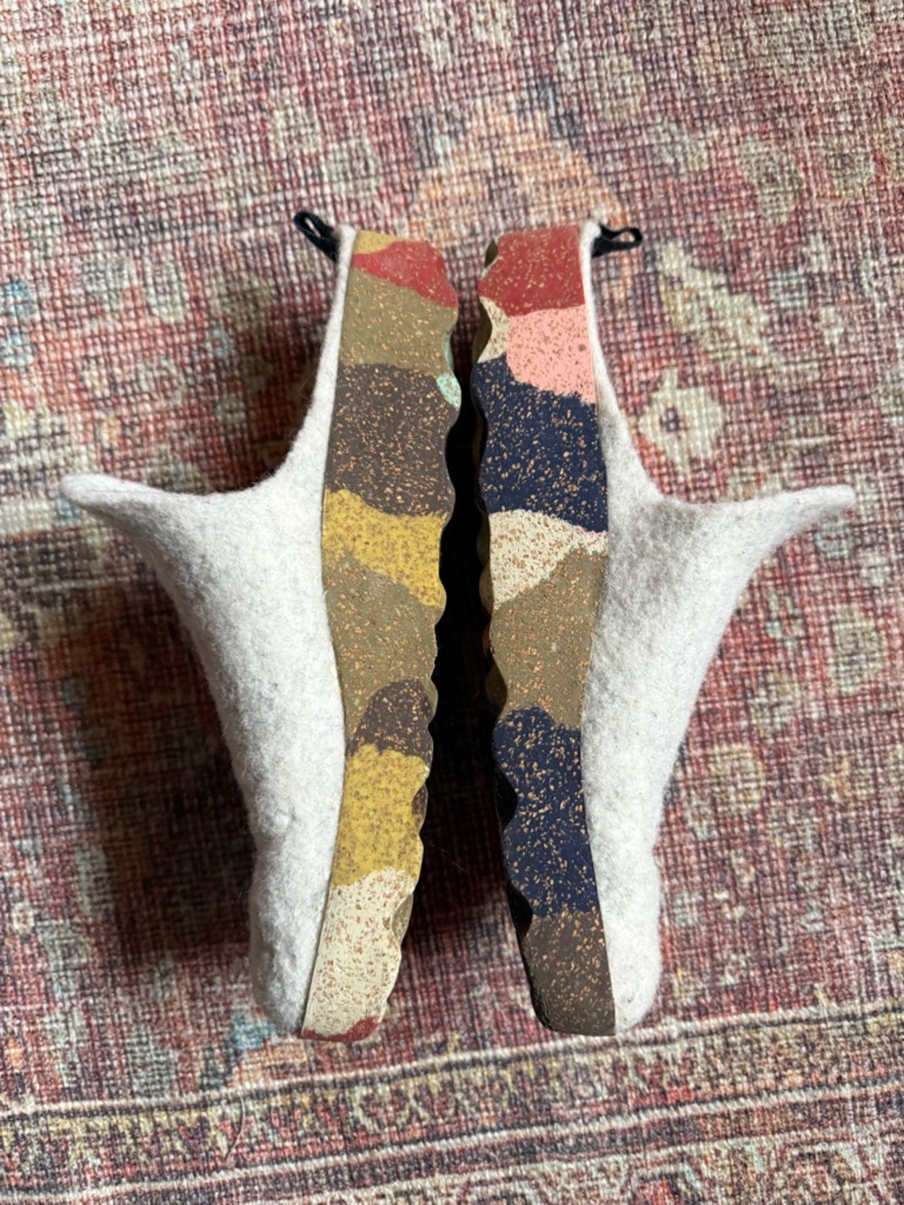 Asportuguesas Cozy Wool Felt Slip-On clogs in Light grey size 40